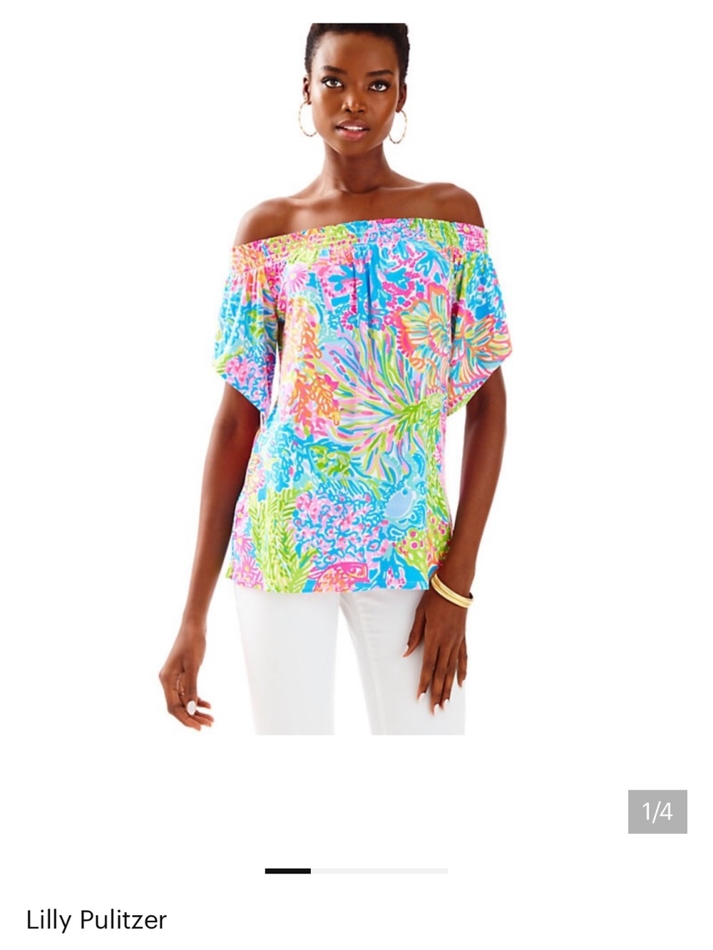 Lilly Pulitzer Multicolor Off-the-Shoulder Floral Top